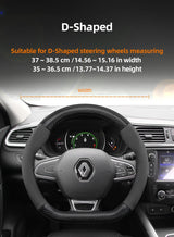 Suede Matte Carbon Steering Wheel Cover for Renault
