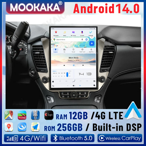 15.6 Inch Android Multimedia Player for GMC Yukon 2014-2020 Android Head Unit Aotsr 8GB 128GB Eight Core