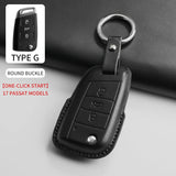 PU Leather Key Case Cover for VW Tiguan T-Cross