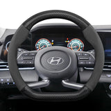 Suede Carbon Fiber Wheel Cover for Hyundai Tucson Kona Car Interior Accessory Hocasen