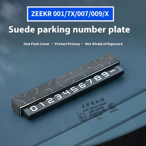 Temporary Car Parking Number Plate for ZEEKR Car Interior Accessory OEM
