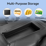 Smabee Car Second Row Armrest Storage Box Car Tray Organizers Accessories for Honda Pilot 2023-2025, Black TPE Car Second Row