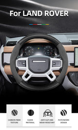 Carbon Fiber Steering Wheel Cover for Land Rover Car Interior Accessory Hocasen