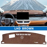 Premium Anti-Glare Dashboard Mat for GWM Tank 500 2022–2024 Dashboard Mat CATUSIKI LHD BROWN