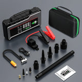 26800mAh Jump Starter with Air Compressor 1000A/1500A PEAK Booster Tyre Inflator Portable Car Battery Power Bank Charger Air Pump