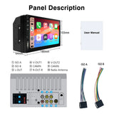 7-Inch 2DIN Multimedia Player with Wired CarPlay for Universal