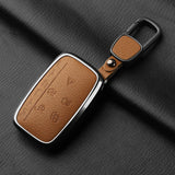 Aluminum Alloy Goatskin Car Key Case Cover for Jaguar JLR