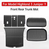 For Tesla Model YL Highland 3 Juniper Y Trunk Mat TPE Front Rear Trunk Cargo Liner Non Slip Waterproof Protector Foot Pad Car