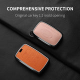 Metal and Leather Car Key Case Cover for Land Rover Range Rover Discovery Evoque Sport Velar Key Protection Shell Accessories