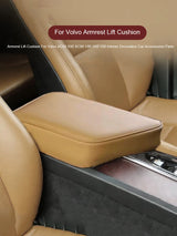 Leather Armrest Pad Heightener for Volvo XC60 S90 Car Interior Accessory LINGLUYANG