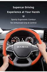 Premium Suede Snap-On Steering Wheel Cover for Dacia