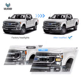 Black LED Projector Headlights for Ford Super Duty Headlight Assembly VLAND