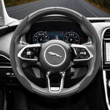 Segmented Suede Steering Wheel Cover for Jaguar XF XE