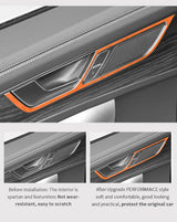 Alcantara Car Door Pull Handle Panel Stickers for Audi A6 A7 Car Interior Accessory OEM