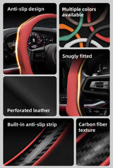 Perforated Leather Steering Wheel Cover for Hyundai Tucson Car Interior Accessory Hocasen
