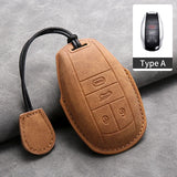 Car Key Cover For Bentley Bentayga 2017-2021 2AHMV-YK1 Leather Car Key Case Cover For Bentley