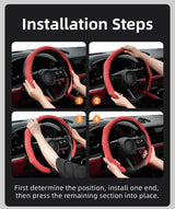 Perforated Leather Steering Wheel Cover for Audi