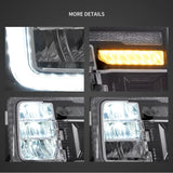 LED 2nd Gen Headlights for GMC Sierra 2007-2013 LED Ambient Light Vland