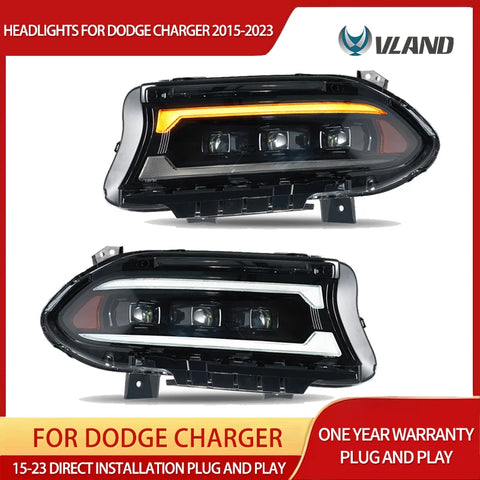 Bi-LED Projector Headlights for Dodge Charger 2015-2023 Car Interior Accessory Vland