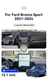 12.1 Inch Android 14 Navigation System for Ford Bronco Sport 2021-2024 Android Head Unit Aotsr