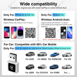 Wireless CarPlay Android Auto Adapter for Wired Cars