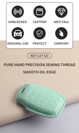 Leather Car Remote Key Case Cover Shell for KIA Models Car Key Cover NONE (OEM)