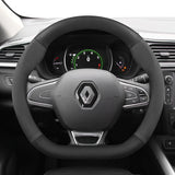 Suede Carbon Fiber Steering Wheel Cover for Renault Car Interior Accessory Hocasen