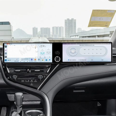 24.6" Android 14 Dual Screen Head Unit for Toyota Camry Android Head Unit Aotsr 8G128G and 360Camera Eight Core