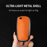 Metal and Leather Car Key Case Cover For Ford Car Interior Accessory OEM