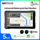 5in Waterproof Motorcycle GPS CarPlay Monitor AKAMATE Android Head Unit AKAMATE
