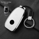 Metal and Leather Car Key Case Cover for Mercedes Benz