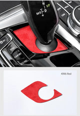 For BMW 5 Series G30 G38 6GT Center Console Gear Shift Panel Trim Sticker Car Premium Interior Accessories Made of Alcantara