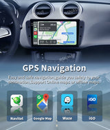 2K QLED Android Head Unit with CarPlay for SEAT Ibiza 2008–2015