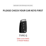 PU Leather Key Case Cover for VW Tiguan T-Cross Car Interior Accessory OEM