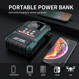 12V All-in-One Car Emergency Tool: Jump Starter, 150PSI Air Compressor, Portable Power Bank &amp; LED Light, Ideal for 6.0L G