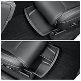 Under Seat Storage Box Fits Tesla Model Y L 6 Seater 2026 Front Seat Organizer Tray Waterproof TPE Hidden Bin Accessories