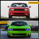 Black RGB Projector Headlights for Challenger 2015-2024 Headlight Assembly VLAND