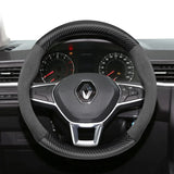Suede Carbon Fiber Steering Wheel Cover for Renault Car Interior Accessory Hocasen
