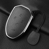 5 Button Aluminum Alloy Goatskin Car Key Case Cover For Trumpchi GAC 2021 Empow J11 J12 J13 J14 J15 J16 GS8 Keychain Accessories