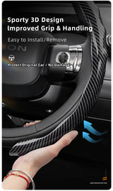 Wave Carbon Fiber Steering Cover for Aion Models Car Interior Accessory Hocasen