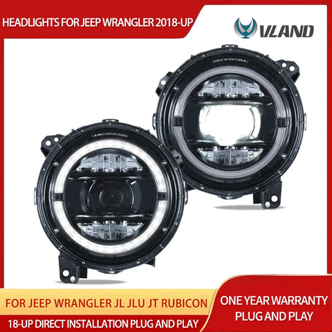 Full LED Headlights with Animation for Jeep Wrangler LED Headlight Vland