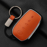 Metal And Goatskin Car Key Case Cover For Toyota Sequoia Cross Fortuner Prius Venza Alphard Vellfire Sienna Tundra Mirai Yaris