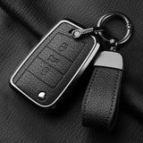 Aluminum Alloy Goatskin Car Key Case Cover For VW Golf 7 mk7 Skoda Octavia A7 Tiguan MK2 SEAT Ateca Leon FR 2 Ibiza