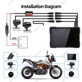 5Inch Waterproof Motorcycle Monitor with CarPlay & DVR