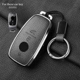 Metal and Leather Car Key Case Cover for Mercedes Benz