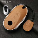Metal and Leather Car Key Case Cover for Various Mercedes Benz Models