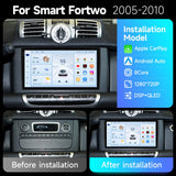 AI Voice CarPlay Android Auto Radio for Smart Fortwo 2005–2010 Android Head Unit JIUYIN