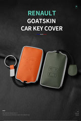 Metal and Leather Car Key Case Cover For Renault Clio Kadjar Capture Koleos Espace Master Talisman Talisman Scenic Protect Co