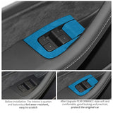 Made of Alcantara For Tesla Model 3（2019-2023）/ Y (2019-) Windows Control Panel Trim Cover Sticker Car Interior Accessories C