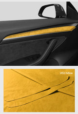 Top Suede For Tesla Model 3 (2020-2023) Model Y (2020-) Door Inner Handle Trim Sticker Car Premium Interior Tuning Accessories
